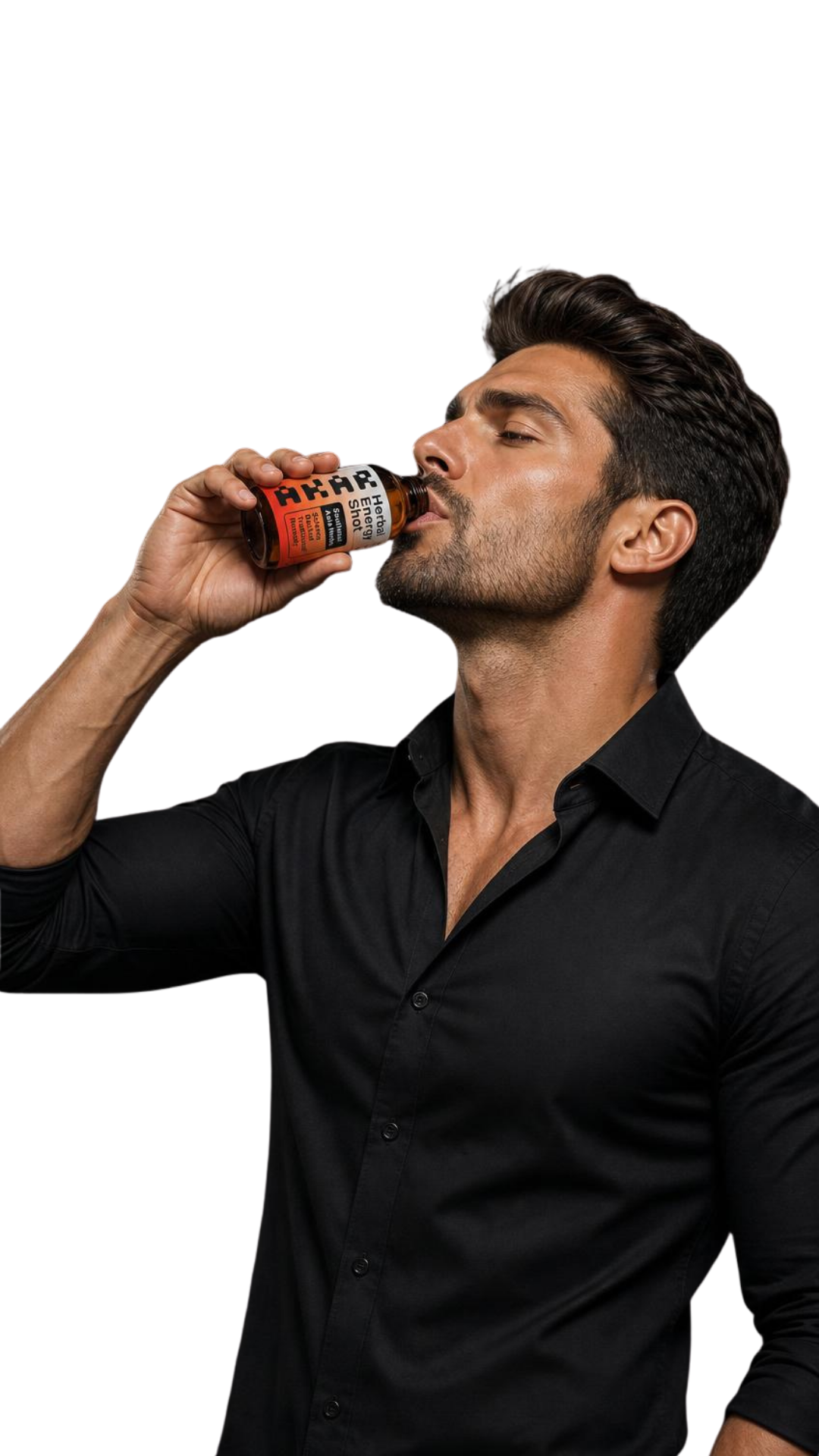 Man taking AKAR Herbal Energy Shot